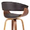 Armen Living Julyssa 30" Bar Height Swivel Brown Faux Leather and Walnut Wood Bar Stool LCJSBAWABR30 - alternate 3